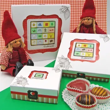 Cx Gourmet - 1 Bombom de Autor c/Cartão Festivo