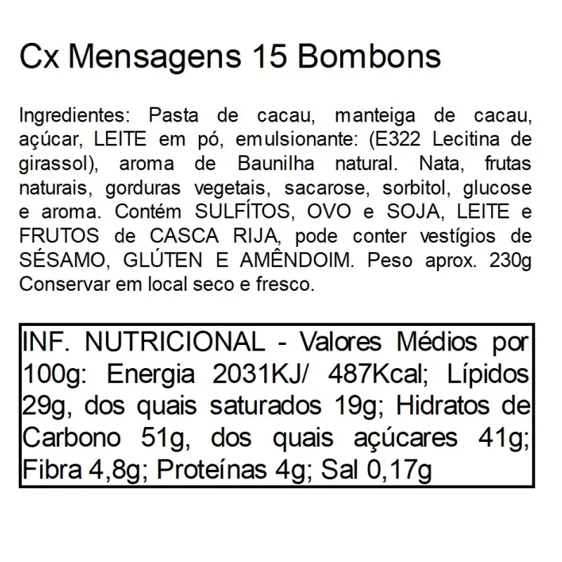 Caixa Mensagem 8 Bombons